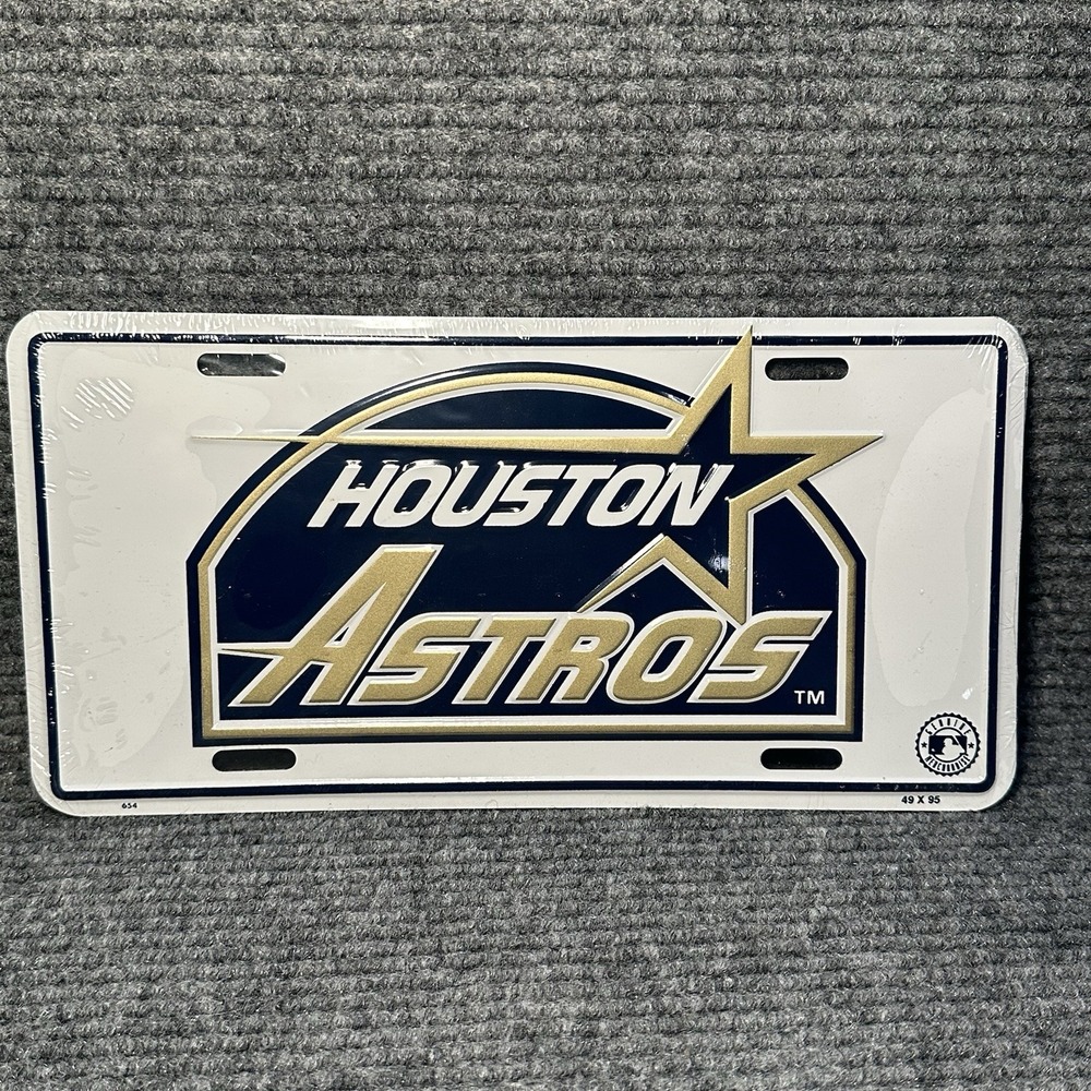 Houston Astros Booster License‎ Plate MLB Baseball Orbit Minute Maid  Astrodome